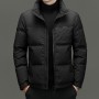 2023 Winter New Men's White Duck Down Casual Fashion Business Solid Neck Cold Proof Down Coat Men's Coat